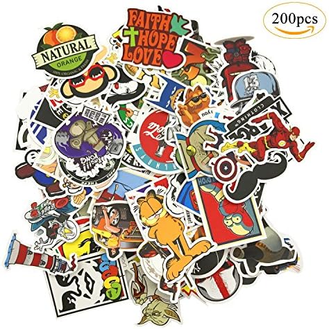 200pcs Different Styles Waterproof Vinyl Stickers for Car, Laptop, Decal, Skateboard, Bumper, Hoverboard, Luggage, Trunk, Cup - Best Gifts for DIY decoration