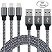 Cordify iPhone Charger 3Pack 6FT Lightning Cable 8Pin Nylon Braided Sync & Charging USB Cable Cord Charger Compatible with iPhone 7/7 Plus/6s/6s Plus/6/6 Plus/5s/5c/5/SE, iPad/ iPod & More (Black)