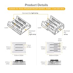 BTF-LIGHTING 3 Pin 10mm 0.39in Width Transparent