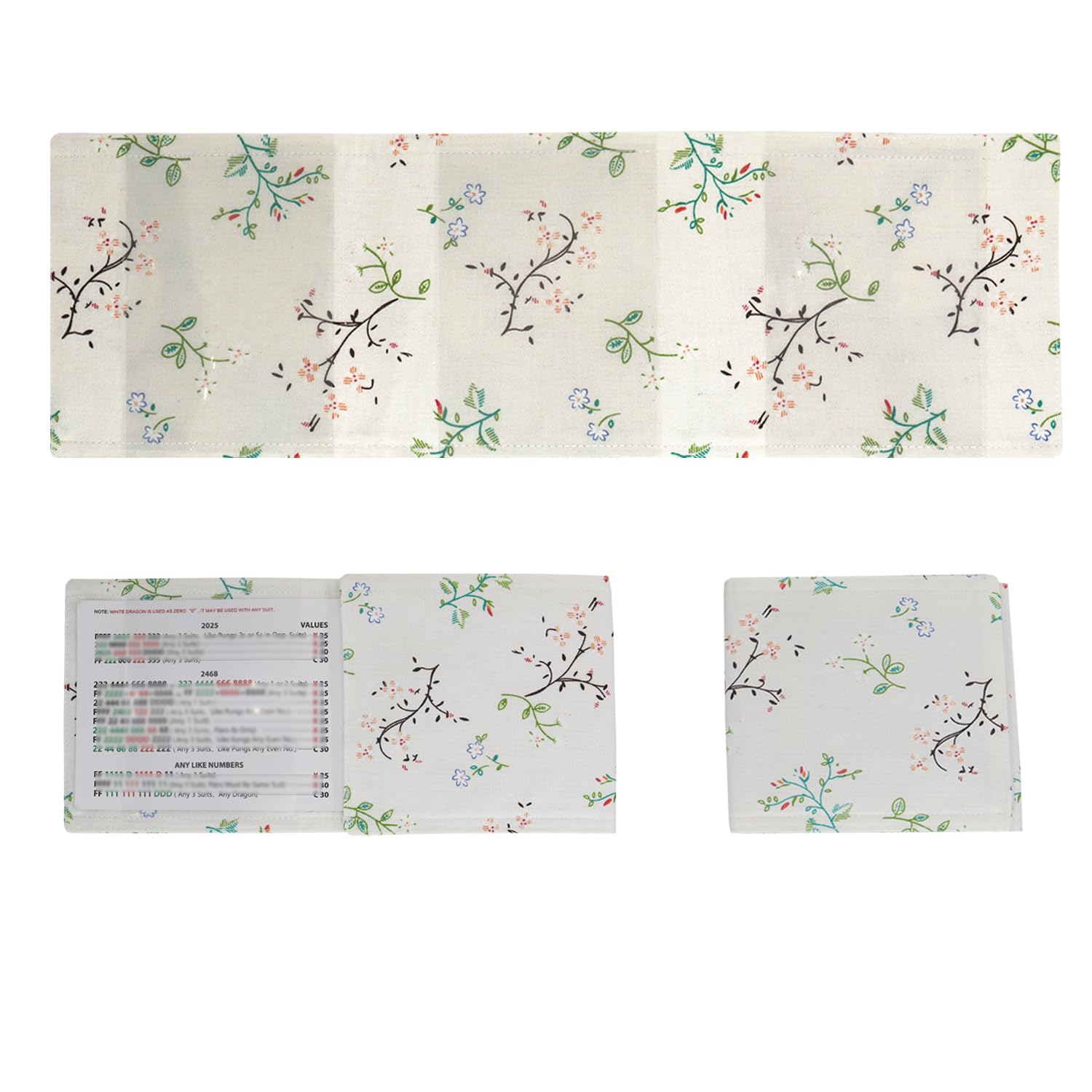 Photo 1 of Set of 2 Fabric Mah Jong Card Sleeve Holder Fit for Large Print Size 6-1/8”x 4-3/4”, 2025 Large Mahjongg Card Cover Holder Protector (A)