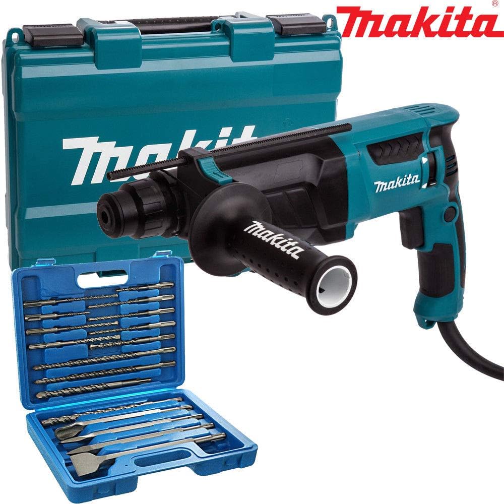 Makita HR2630 SDS+ 3 Mode Rotary Hammer Drill 240v with Extra 17pc