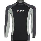 Mares Men's Trilastic Long Sleeve Rash Guard Shirt for Water Sports | UV Protection, Flatlock Stitching Style