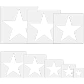 Large Star Stencil for Painting Template 5 Point Star Template Reusable Plastic Stencils,for Home Decoration Arts Paper Fabric Flag(8 Sizes)