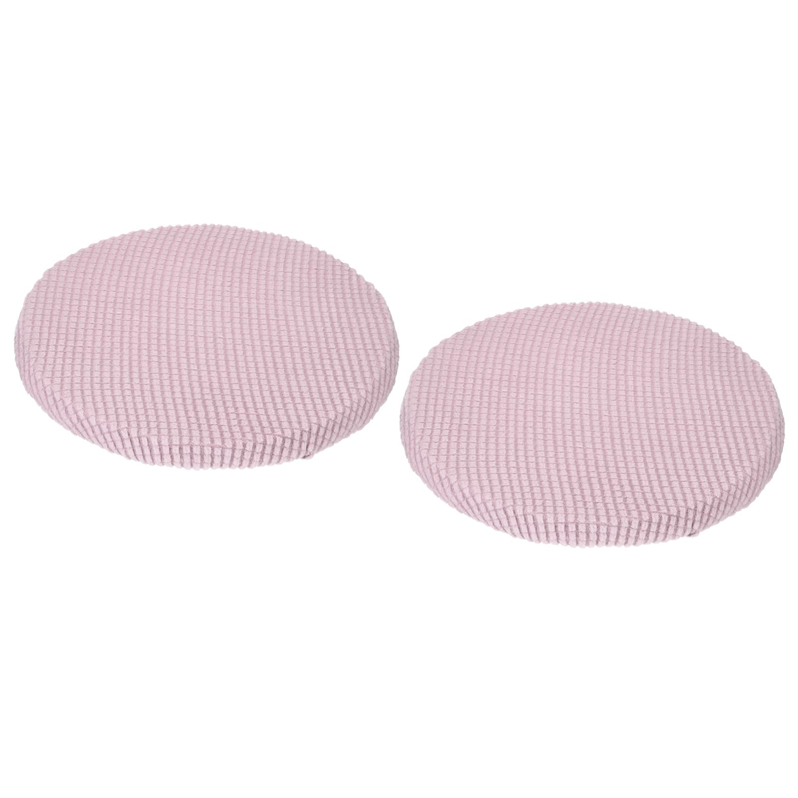 Uxcell Round Bar Stool Covers 2 Pack, Round Chair Covers with Elastic Bands Dia.11-14", Round Seat Cushions for Chairs Stool Slipcovers - Pink