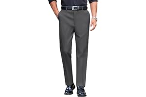 COOFANDY Mens Classic Casual Dress Pants Expandable Waist Suit Pant Slim Fit Flat Front Slacks