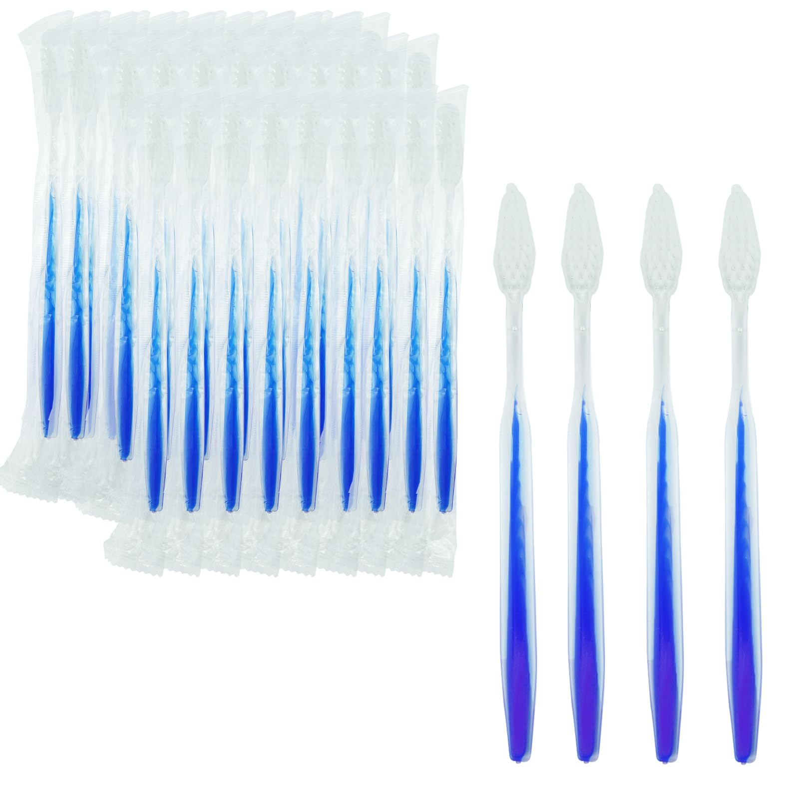 Disposable Toothbrush, 50 Pack Travel Toothbrush Set, Disposable Toothbrushes Multipack Manual Toothbrushes with Soft Bristle, Individually Packaged for Travel, Hotel Amenities, Bathroom, Charity