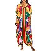 Bsubseach Women Plus Size Kaftan Dress Swimsuit Cover Up Caftan Maxi Beach Dresses Cover Ups