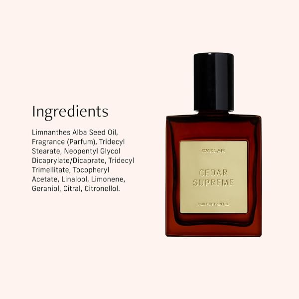 CYKLAR PERFUME OIL FOR SKIN – CEDAR SUPREME SCENT – CRISP, AROMATIC & WARM PERFUME FRAGRANCE WITH BERGAMOT, LAVENDER & CEDARWOOD NOTES – TRAVEL-FRIENDLY 15ML