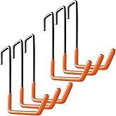 HUPBIPY Rafter Hanger Large S Garage Hooks Bike Storage System Holder Organizer, with Non Slip Coating, for Organizing Hanging Basket, Ladders,Bicycle Wheel,Ropes and Bulk Items (6Pack, Orange)