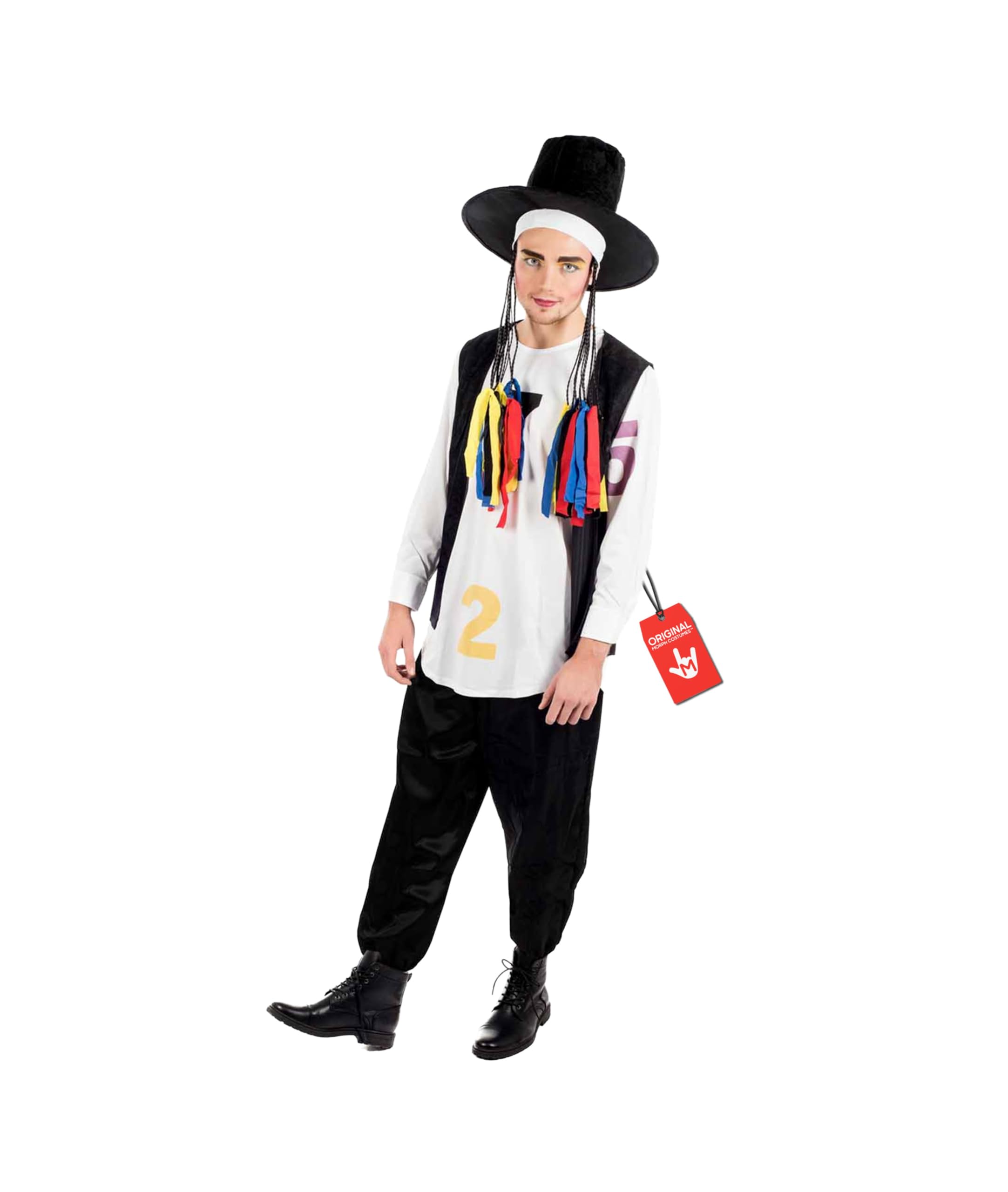 Morph Mens 1980s Pop Star Costume, 80s Pop Culture Outfit for Adults, Retro 80s Mens Costume, Party Wear, Large