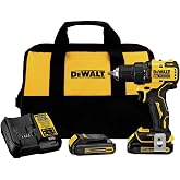 DEWALT 20V MAX* Cordless Drill / Driver Kit, Compact, 1/2-Inch (DCD708C2)