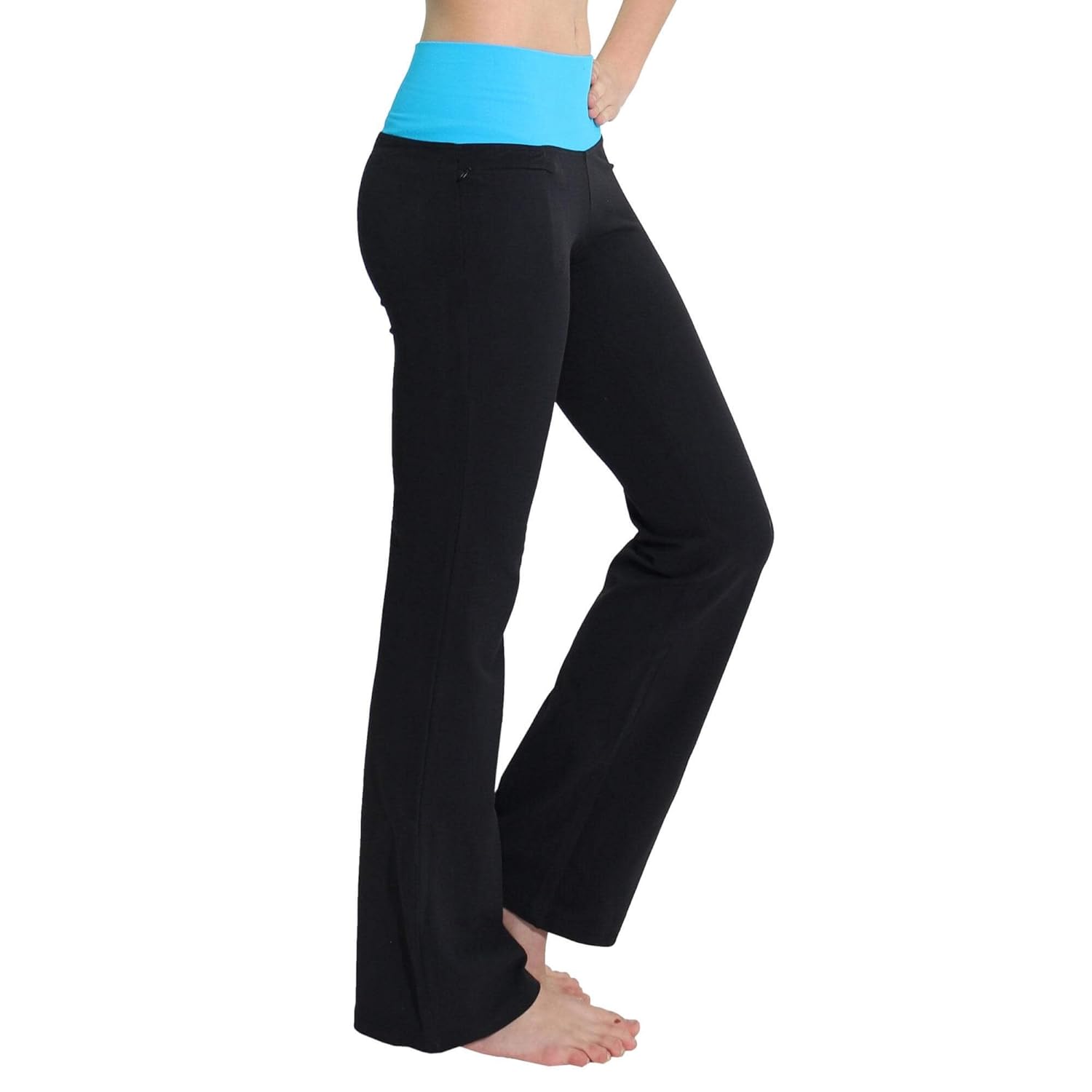 melcom women black cotton track pant with blue strip for women