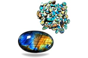 JAI GEMS 10 Pcs Natural Labradorite Mined Deep Colour Top Quality Oval