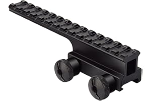 Fyland Riser Mount, Tactical High Profile Picatinny Weaver Rail Flat Top Mount Adaptor and Riser for Scopes and Optics, 1" H x 5.7" L, 14 Slots