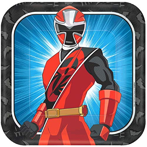 The Ultimate Power Rangers Ninja Steel Birthday Party Supplies Pack For 16 With Plates, Cups, Napkins, Tablecover, Candles, Garland, Add An Age Birthday Banner, and Exclusive Pin By Another Dream