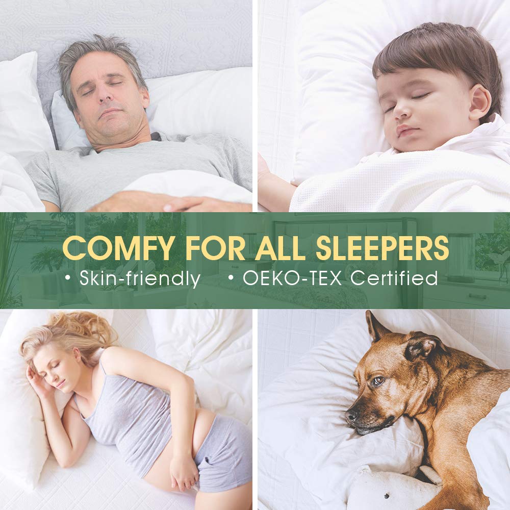 viewstar Bamboo Waterproof Mattress Protector, King Size Mattress Protector Cooling Extra Deep