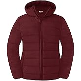 wantdo Women's Plus Size Lightweight Jackets Full-Zip Quilted Warm Jacket with Hood