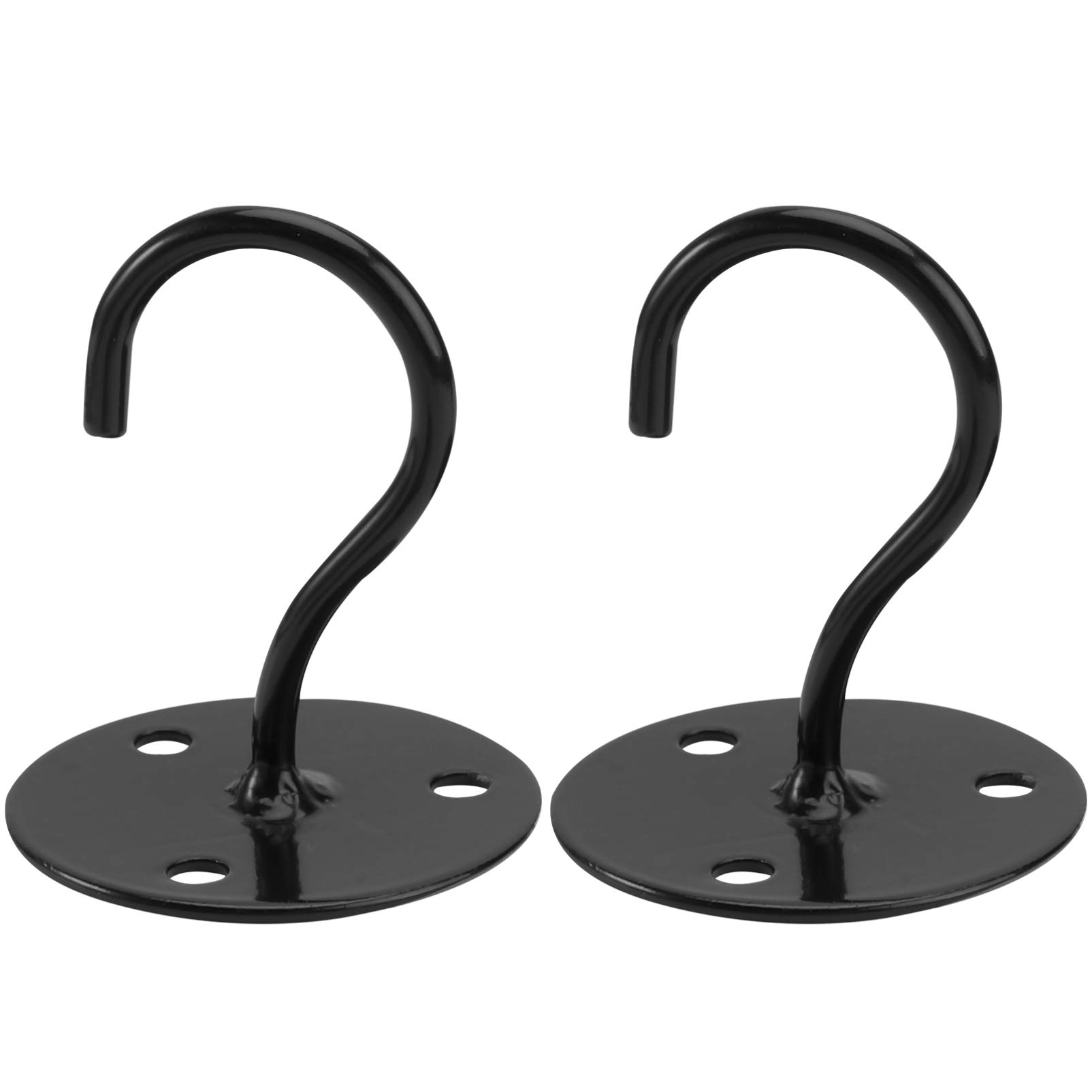 Yardwe 2PCS Heavy Duty Wall Mount Ceiling Hook for Hanging Plants Screw in Ceiling Hook for Hanging Bird Feeders,Lanterns,Wind Chimes,Planters,Outdoor Decoration Hooks (Black)