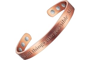 EnerMagiX Copper Bracelet, 99% Pure Copper, Christian, Magnetic, Adjustable, Women's Fashion Jewelry