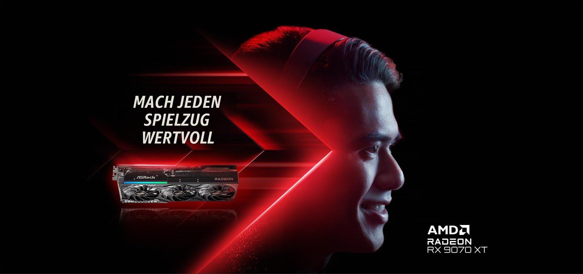 ASRock Radeon RX 9070 XT Challenger 16 GB OC-Grafikkarte, AMD RDNA 4 Architektur, 2970 MHz Boost Clock, 16 GB GDDR6, PCIe 5.0, DisplayPort 2.1a, HDMI 2.1b, Triple Cooling 6