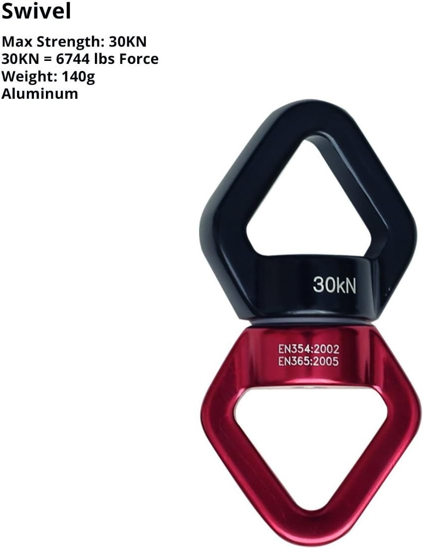 Aerial Silk Hardware Kit-Heavy Duty 30 kN Rescue Figure 8 & 30 KN Swivel & 25 KN Mountain Climbing Steel Carabiners Yoga Hammock Swing 360 Spin Rotational Device : Sports & Outdoors