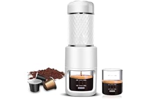 STARESSO Classic Portable Espresso Machine, Unique 2 in 1 Travel Coffee Maker Compatible Nespresso Original Capsules and Comp