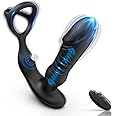 FunPlan Prostate Massager Sex Toys, Vibrating Butt Plug with Cock Penis Ring, 3 Thrusting & 10 Vibrating Modes Anal Beads Dildo Vibrator Toys, Remote Control Vibrators Adult Sex Toy for Men or Couples