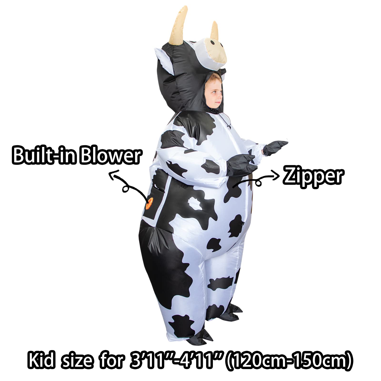 Stegosaurus Inflatable Cow Costume Kids, Boys Halloween Costume Blow Up Costumes for Kid Funny Cow Suit for Cosplay Party