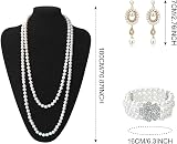 TSHAOUN 1920s Flapper Accessories 6-Piece Set Headband Gloves Necklace Earrings view 3