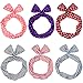 eBoot 6 Pieces Twist Bow Wire Headband Retro Bowknot Polka Dot Stripe Wire Hair Holders for Women and Girls, Multicolor