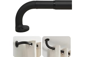 ASULUPHY Blackout Curtain Rod 28-88 In, Wrap Around Window Curtain Rods, 1 Inch Diameter Adjustable Door Curtain Rod, Long Cu
