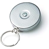 KEY-BAK Original Retractable Key Holder with a Front, Steel Belt Clip, and a Split Ring