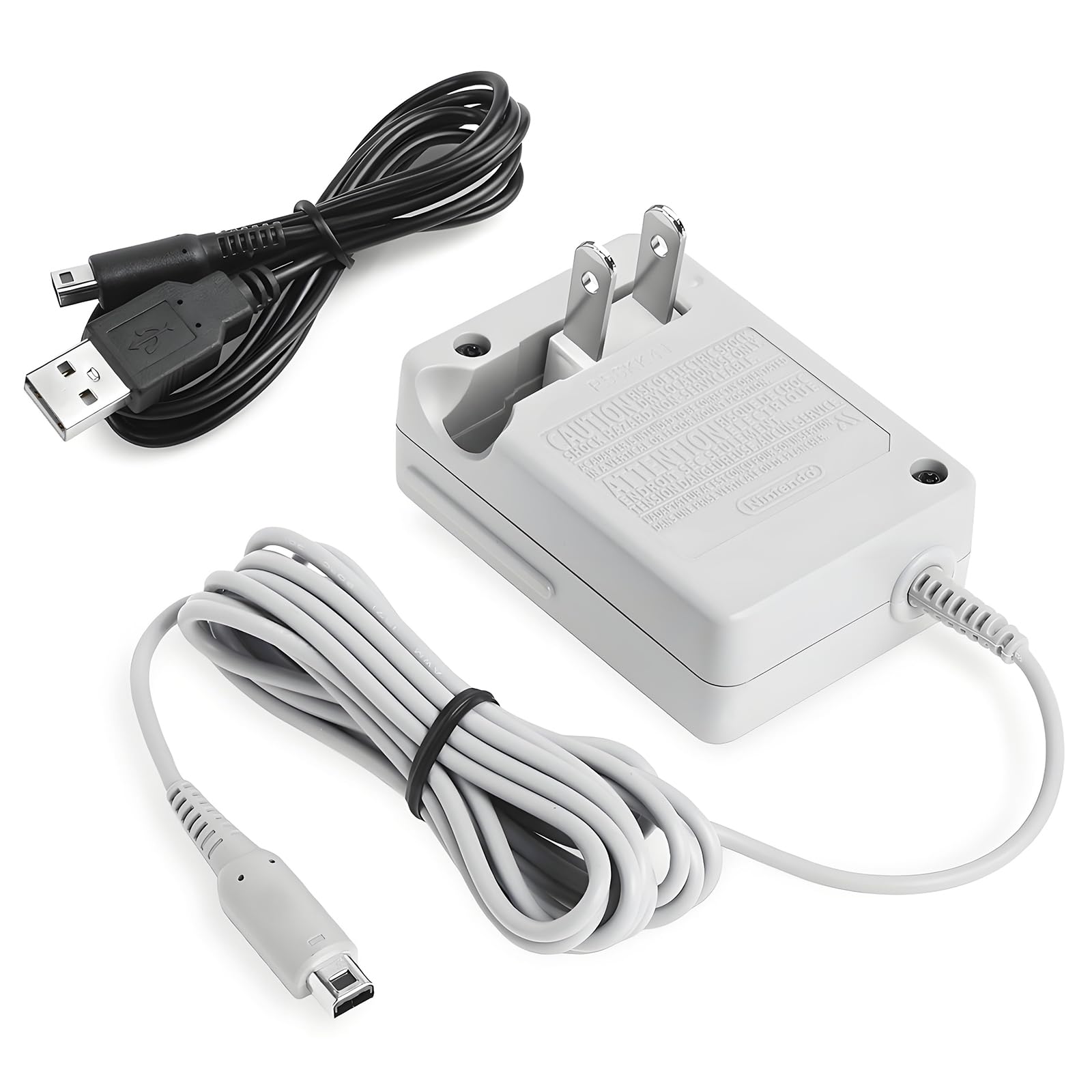 LBSC 3DS Charger - Compatible with Nintendo 3DS, 3DS/DSi/2DS XL, 2DS, DSi, New 3DS and 2DS XL - Replacement Power Cord for Nintendo Handheld Console, Universal 100V-240V AC Wall Adapter(Gray)