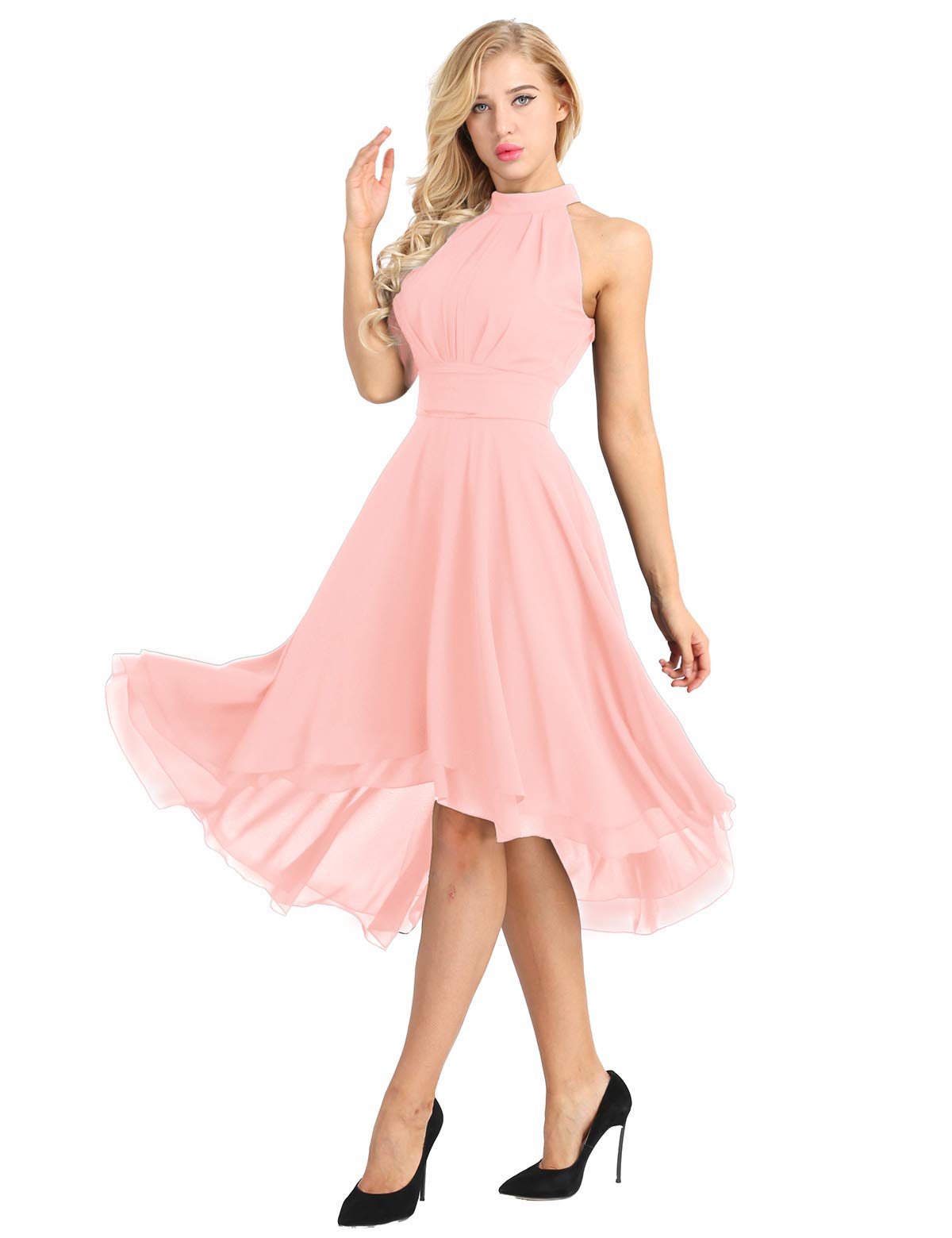 Yeahdor Women's Country Bridesmaid Dress Western Wedding Guest High Low