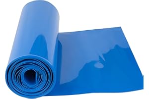 HTBMALL Battery Wrap PVC Heat Shrink Wrap Tube for 18650 21700 26650 Lithium Battery DIY Battery Packs Flat Width 5.9in(150mm) Length 9.9ft (3m) Blue