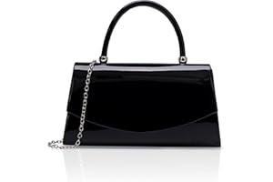 Larcenciel Clutch Purse for Women, Trendy Vegan Leather Envelope Evening Bags w/Chain, Wedding Cocktail Party Formal Handbags