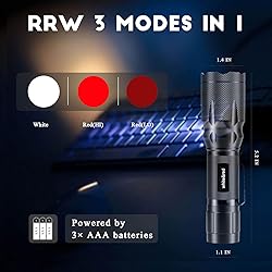 METII Upgraded Red Flashlight, Bright White
