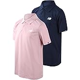 New Balance Boys Polo Shirt - 2 Pack Short Sleeve Performance Golf Shirt for Boys Dry Fit Athletic Collared Tee (Sizes: 8-20)