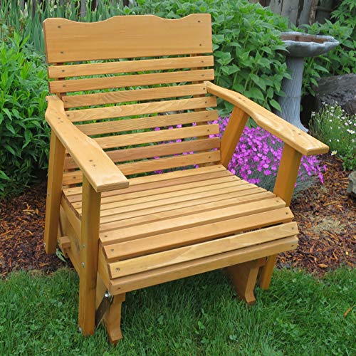 Kilmer Creek 2’ Cedar Porch Glider W/stained Finish, Amish Crafted - Thumbnail 2