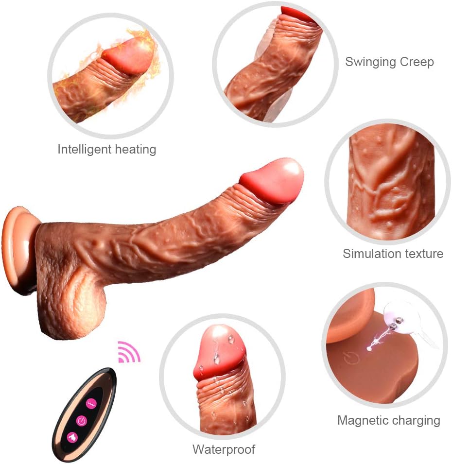 360° Swinging Hands Free Suction Cup Multiple Speeds Pleasure Women Couple Toys with Waterproof Automatic Adult Female Toys Piston,T-Shirt