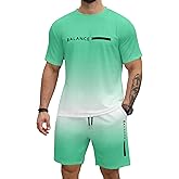 LecGee Men's Graphic 2 Piece Outfits Tropical Short Sleeve T Shirt Tee Hawaiian Shirts Casual Short Sets Tracksuit