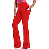 BUBBLELIME 29"/31"/33"/35"/37" Women High Waist Bootlegs Yoga Pants Tummy Control Bootcut Workout Flared Out Pockets