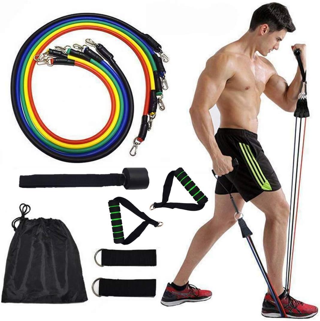 ITT 11 Piece Resistance Bands Set Elastic fitness band with handle for home training