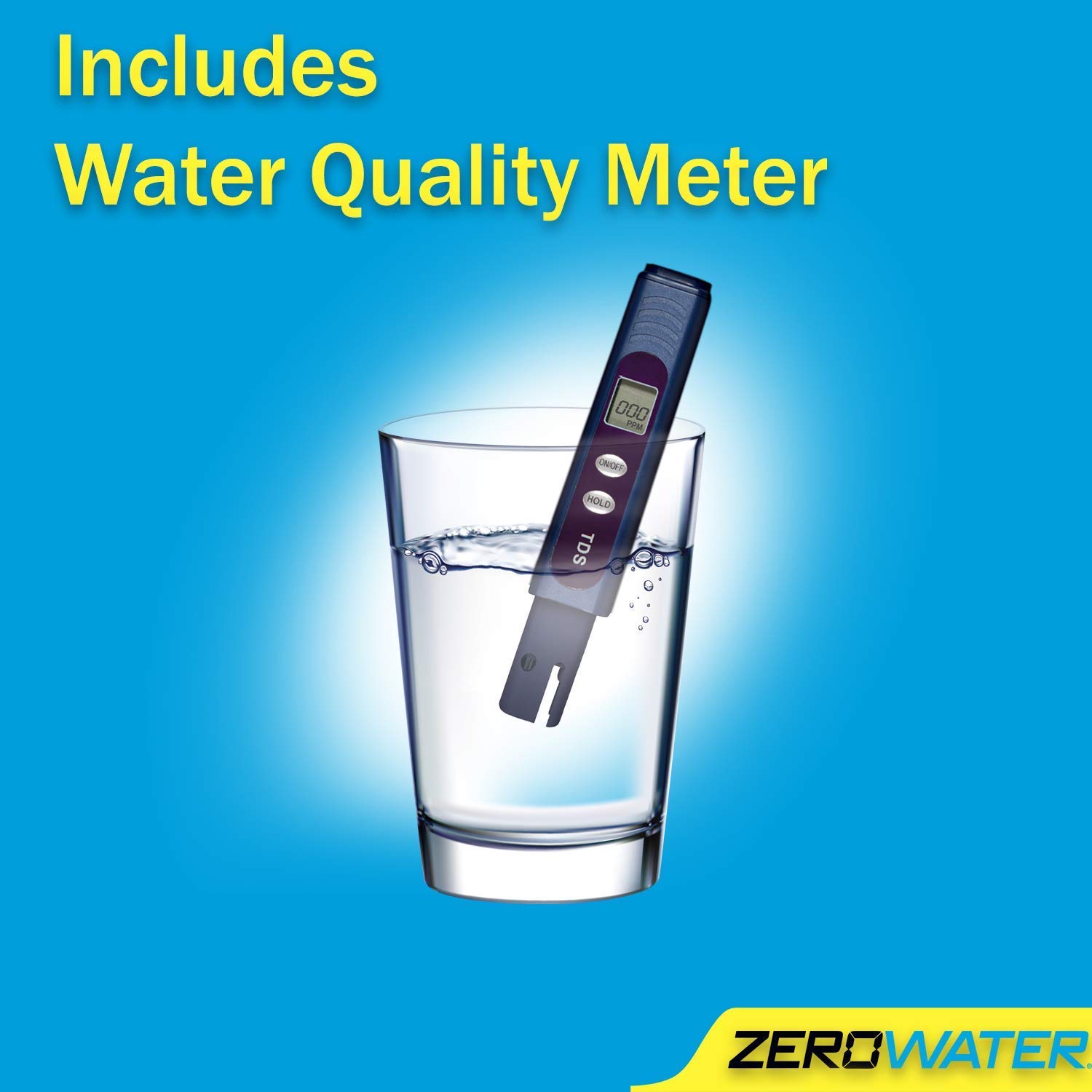ZeroWater NS 40 Cup Ready-Pour Glass Dispenser BPA Free Water Quality Meter NSF Certified to Reduce Lead and Other Heavy Metals (with 2 Extra F, Pack of 2, white