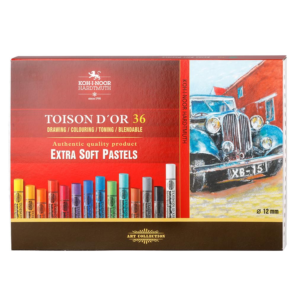 KOH-I-NOOR 8555 Artist's Extra soft Pastels, Multi-Colour, Set of 36