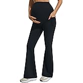 JOYSPELS Maternity Flare Leggings Over The Belly with Pockets – Soft, Comfortable Pregnancy Yoga & Daily & Work Pants