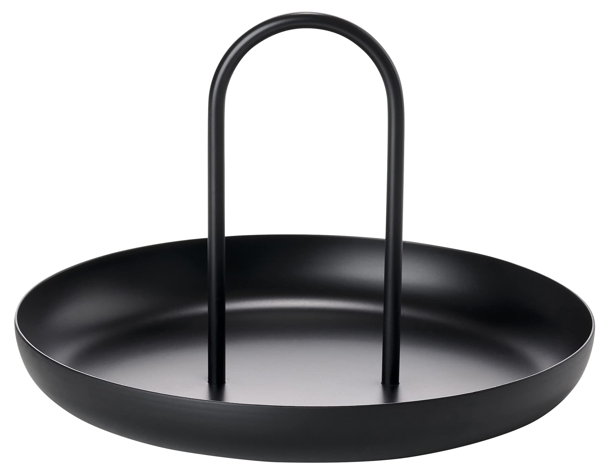Zone Denmark Singles 20cm Diameter Round Tray with Handle Black Matt Painted Metal