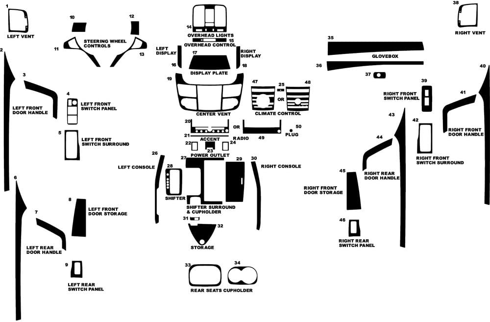 Rvinyl Rdash Dash Kit Decal Trim for Acura RDX 2007-2012 - Wood Grain (Burlwood Matte)