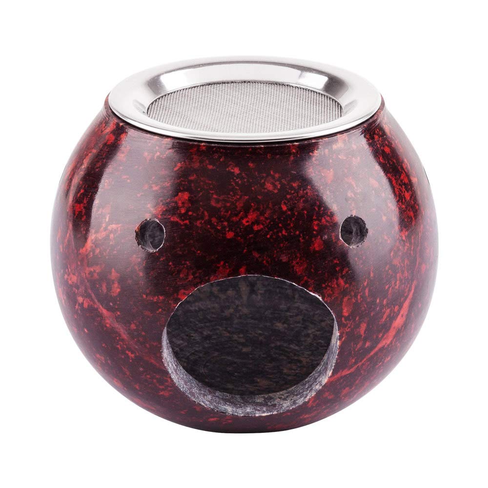 Bitto Frankincense burner lantern Softstone Nando in red, height: 11 cm, diameter: 13.5 cm, incl. stainless steel sieve diameter: 9 cm, Fair Trade decorative fragrance