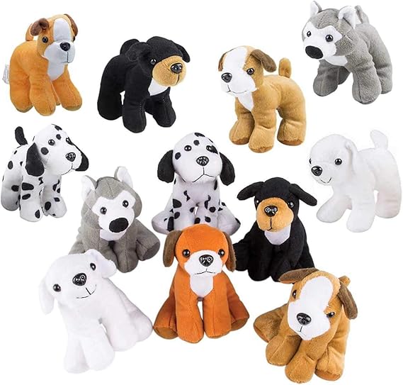 24 Plush Puppy Dog Stuffed Dog Animal Toys Variety Pack